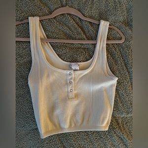 Zara Cream Crop Tank Top